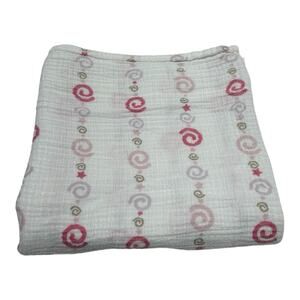 Aden + Anais Pink Purple Stars Swirls Cotton Muslin Swaddle Baby Blanket